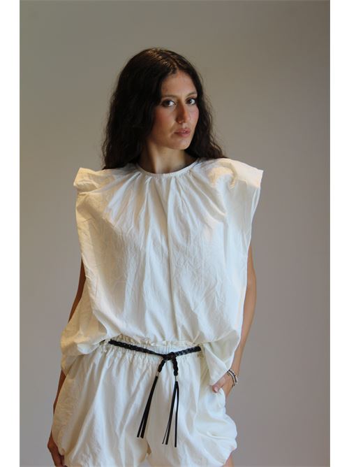 Top in cotone smanicato a palloncino DIECI MINUTI | 554803